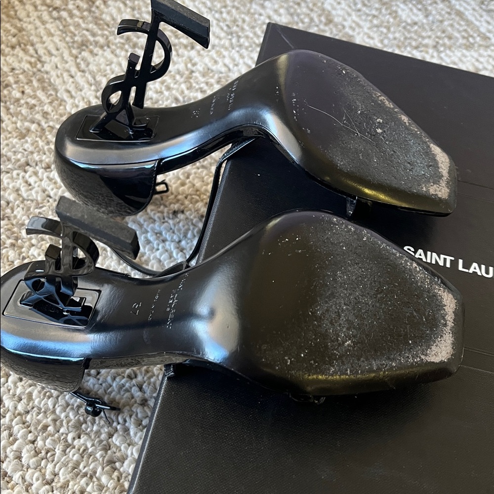 Saint Laurent Black Strappy Heels - Picture 3 of 11